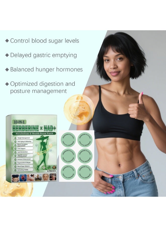 Wins Town Berberine x NAD+ Metabolism & Health Boosting Patches | Fat Burning, Blood Sugar Control, Improved Circulation, Body Shaping, 6 Patches/Box - Image 3
